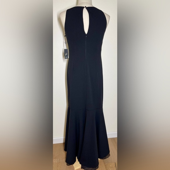 Adrianna Papell | High Low Crepe Halter Gown | Organza Draping | Women’s 10 - Picture 8 of 9